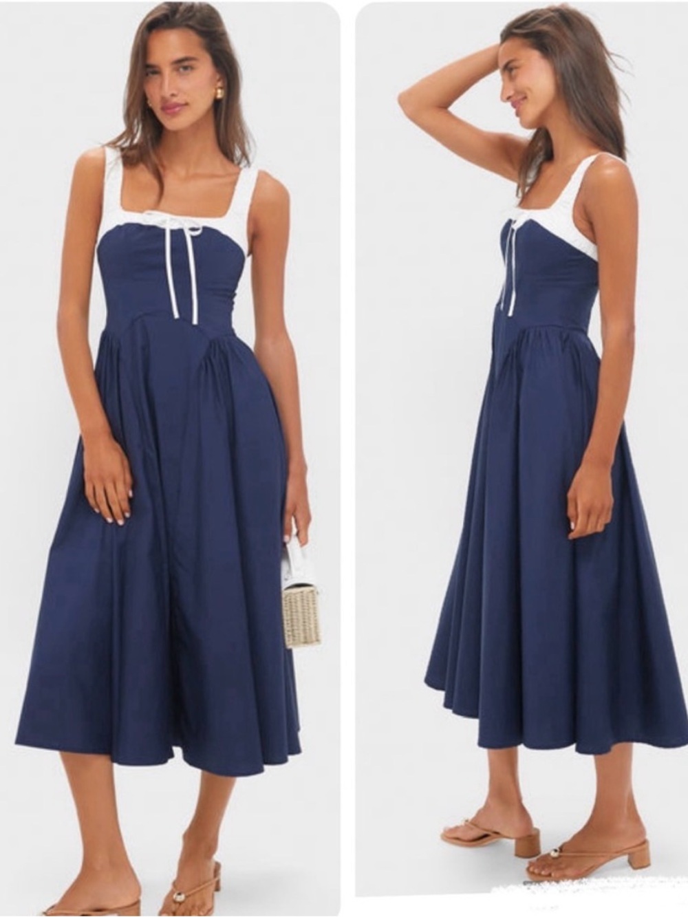 Anthropologie Moon River Colorblock Cotton Midi Dress